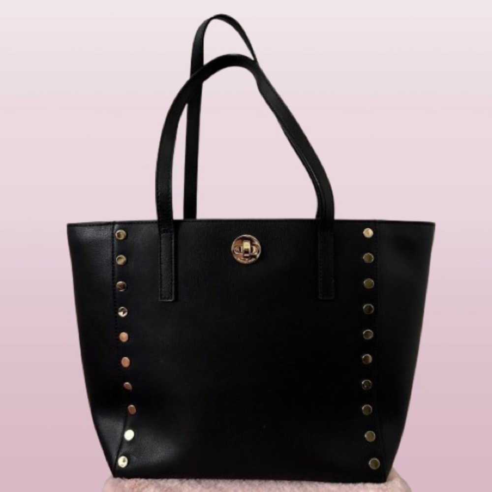 Michael Kors Rivington Leather Circle-Studded Tote Bag w/ Gold Hardware